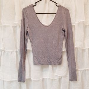 🆕️ Express Gray Ballerina Neck Long Sleeve Crop